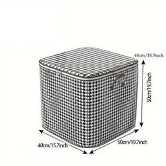 Houndstooth Pattern Clothes Storage Bag Large Capacity