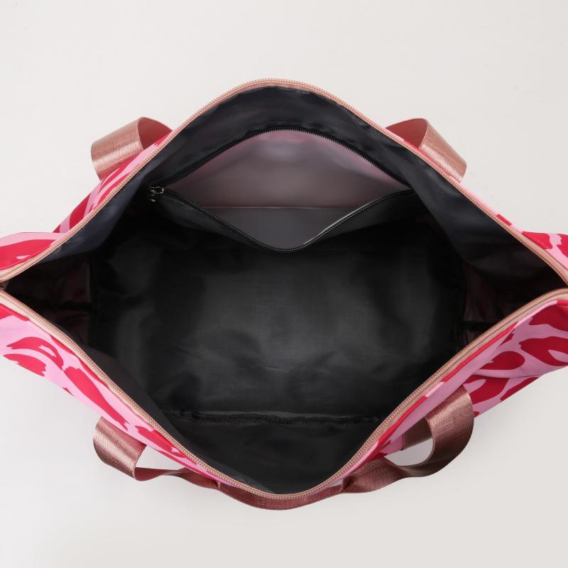 Cow Pattern Tote Storage Pouch Nylon Lightweight Luggage Bag