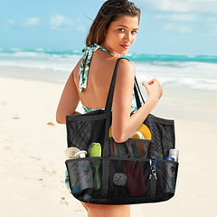 Large Capacity Mesh Beach Bag for Toys and Storage