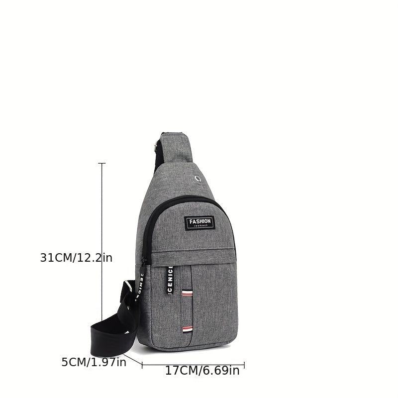 Outdoor Sling Bag Casual Sports Crossbody Bag Zipper Chest Bag