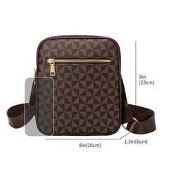 Vintage Geometric Crossbody Bag Retro Shoulder Phone Bag Classic Handbag
