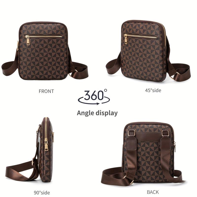 Vintage Geometric Crossbody Bag Retro Shoulder Phone Bag Classic Handbag