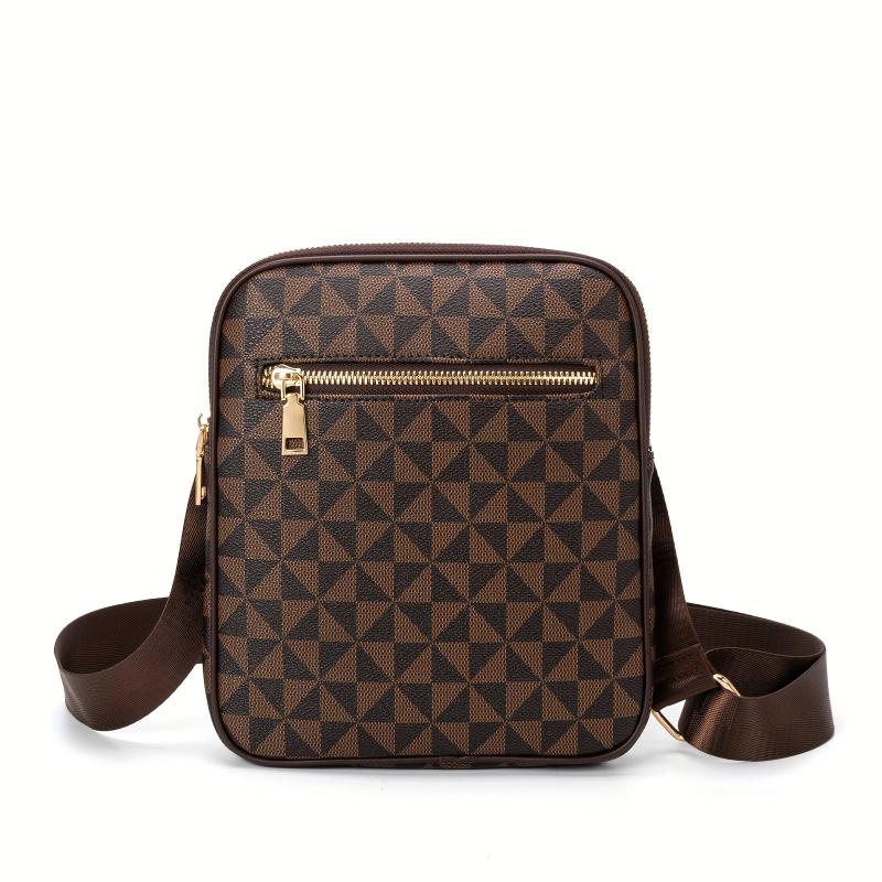 Vintage Geometric Crossbody Bag Retro Shoulder Phone Bag Classic Handbag