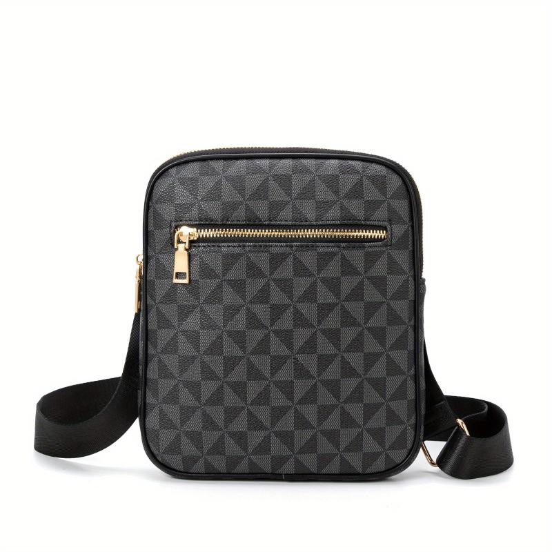 Vintage Geometric Crossbody Bag Retro Shoulder Phone Bag Classic Handbag