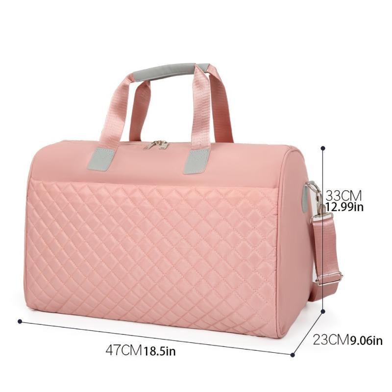 Large Capacity Lightweight Duffel Bag Quilted Detail Travel Shoulder Bag