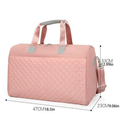 Large Capacity Lightweight Duffel Bag Quilted Detail Travel Shoulder Bag