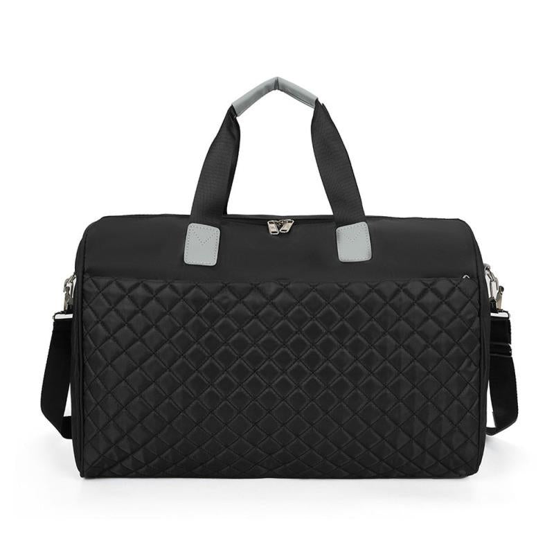 Large Capacity Lightweight Duffel Bag Quilted Detail Travel Shoulder Bag