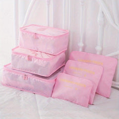 6pcs Travel Storage Bag Set for Clothes & Underwear
