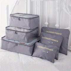 6pcs Travel Storage Bag Set for Clothes & Underwear