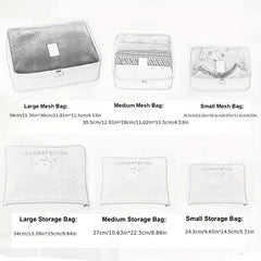6pcs Travel Storage Bag Set for Clothes & Underwear