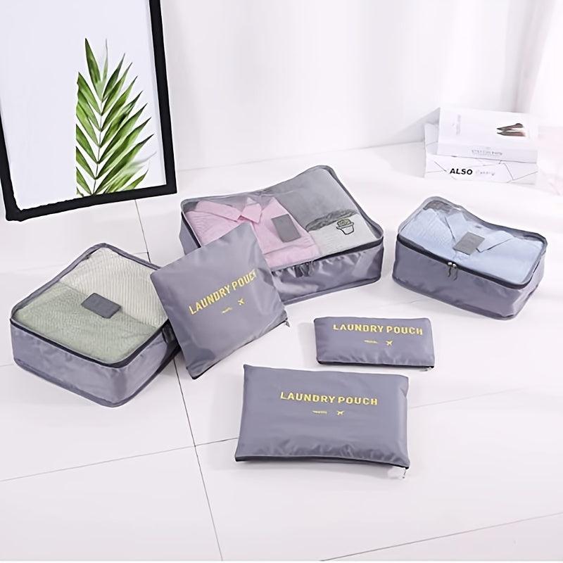 6pcs Travel Storage Bag Set for Clothes & Underwear