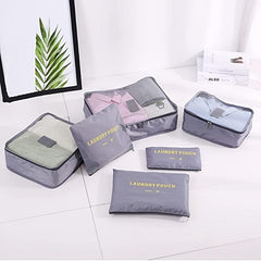 6pcs Travel Storage Bag Set for Clothes & Underwear
