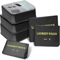6pcs Travel Storage Bag Set for Clothes & Underwear