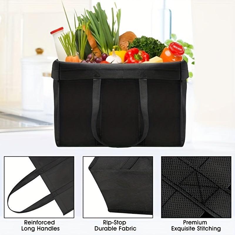 1pc Large Reusable Grocery Shopping Bags Foldable Tote Bags Bulk Can Hold 50 LBS