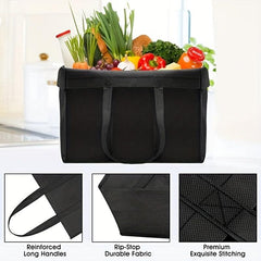 1pc Large Reusable Grocery Shopping Bags Foldable Tote Bags Bulk Can Hold 50 LBS