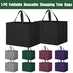 1pc Large Reusable Grocery Shopping Bags Foldable Tote Bags Bulk Can Hold 50 LBS