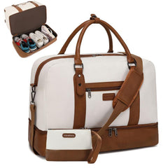 Large Duffle Bag Lightweight Luggage with Shoe Compartment
