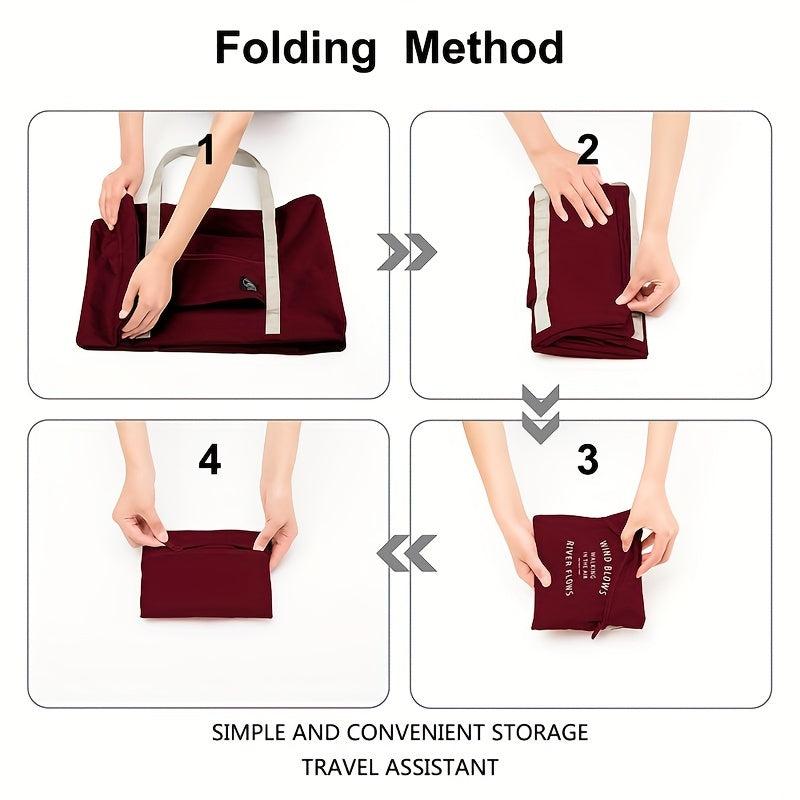 Portable Travel Duffle Bag Zipper Large Capacity Luggage Bag