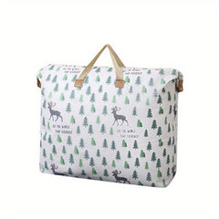 Cartoon Print Moving Bag Large Capacity Zipper Luggage Handbag Dustproof Clothes