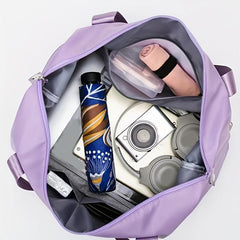 Letter Patch Travel Bag Portable Nylon Zipper Clothing & Lingerie Storage Bag