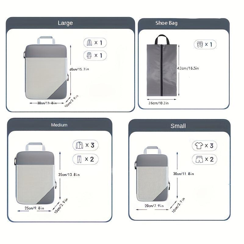4pcs Lightweight Handheld Packing Cubes Clothing Shoes Storage Bag