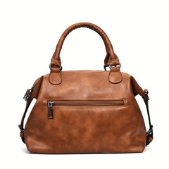 Vintage PU Leather Large Capacity Shoulder Bag Travel Crossbody Bag