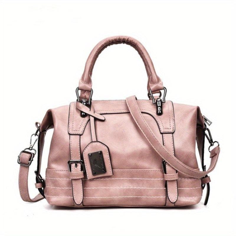 Vintage PU Leather Large Capacity Shoulder Bag Travel Crossbody Bag