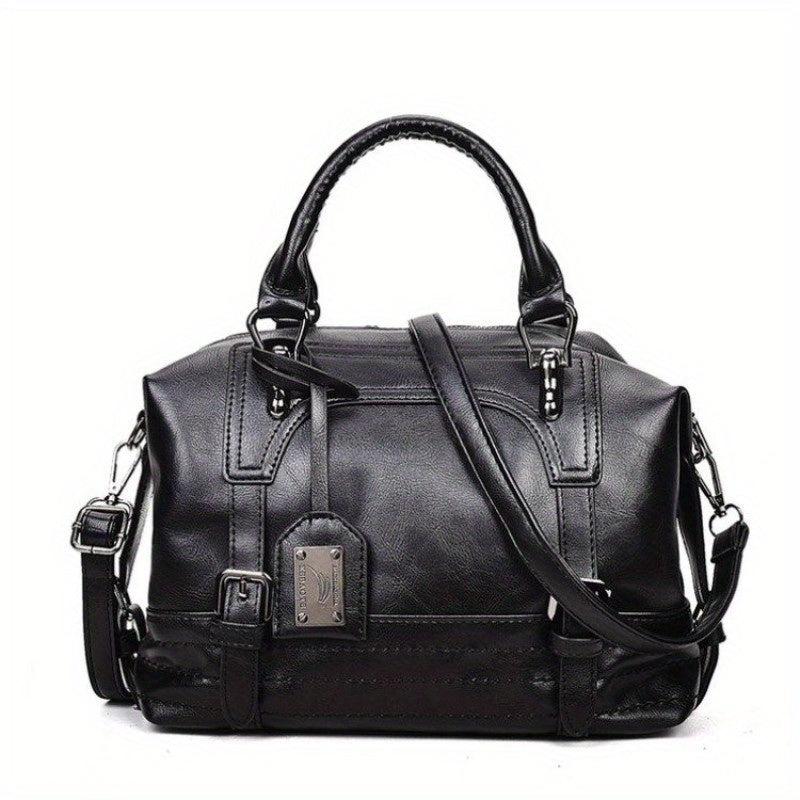 Vintage PU Leather Large Capacity Shoulder Bag Travel Crossbody Bag