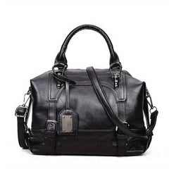 Vintage PU Leather Large Capacity Shoulder Bag Travel Crossbody Bag
