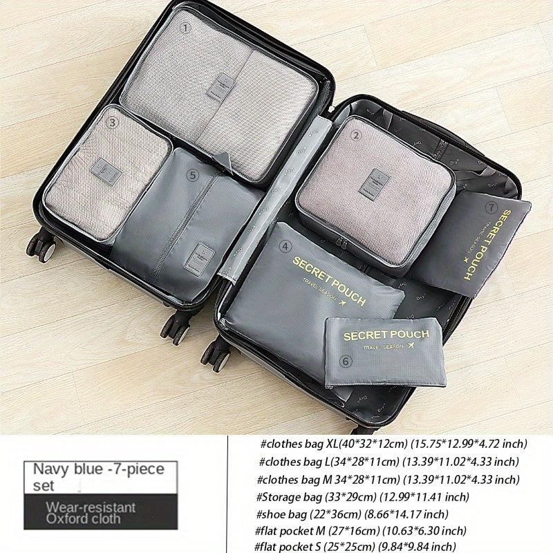 7Pcs Luggage Packing Organizers, Travel Clothes Underwear Storage Bag