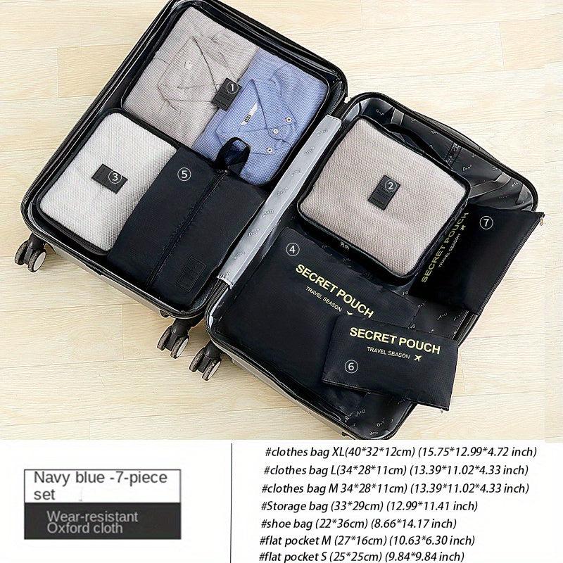 7Pcs Luggage Packing Organizers, Travel Clothes Underwear Storage Bag