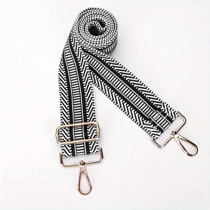 Women's Striped Wide Shoulder Strap for Guitar Shopping Bag Handbag