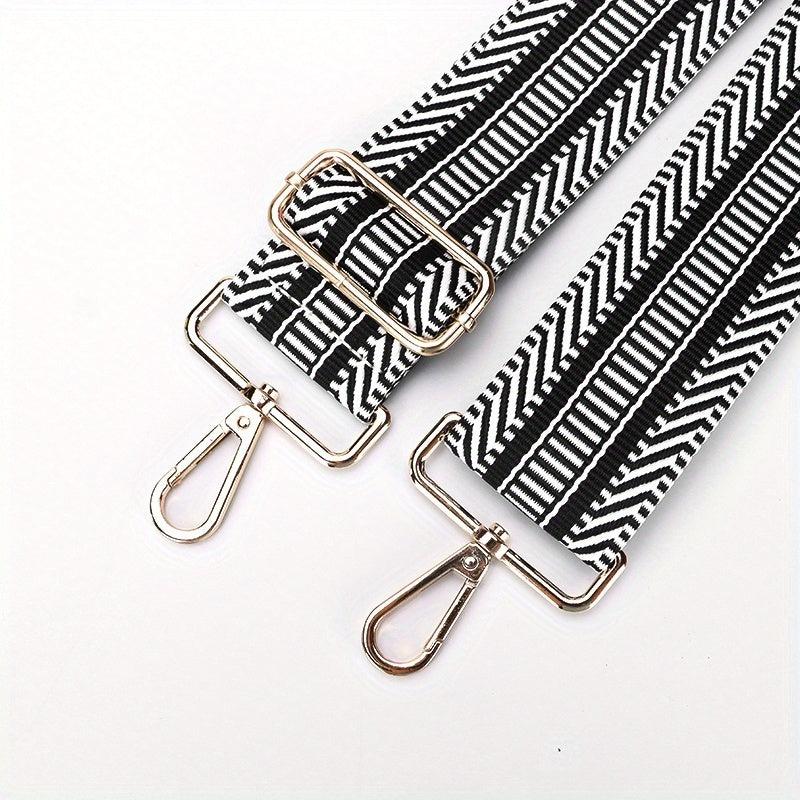 Women's Striped Wide Shoulder Strap for Guitar Shopping Bag Handbag