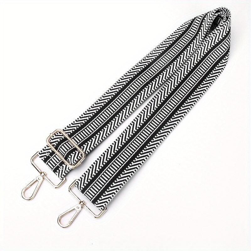 Women's Striped Wide Shoulder Strap for Guitar Shopping Bag Handbag