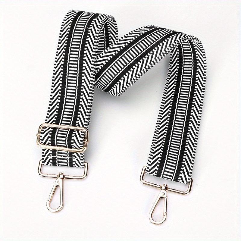 Women's Striped Wide Shoulder Strap for Guitar Shopping Bag Handbag