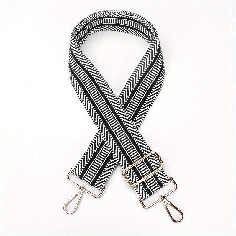 Women's Striped Wide Shoulder Strap for Guitar Shopping Bag Handbag