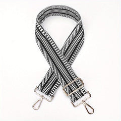 Women's Striped Wide Shoulder Strap for Guitar Shopping Bag Handbag