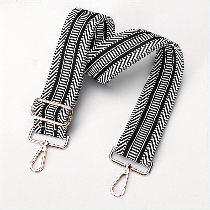 Women's Striped Wide Shoulder Strap for Guitar Shopping Bag Handbag