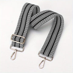 Women's Striped Wide Shoulder Strap for Guitar Shopping Bag Handbag