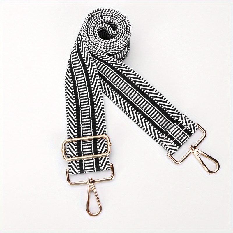 Women's Striped Wide Shoulder Strap for Guitar Shopping Bag Handbag