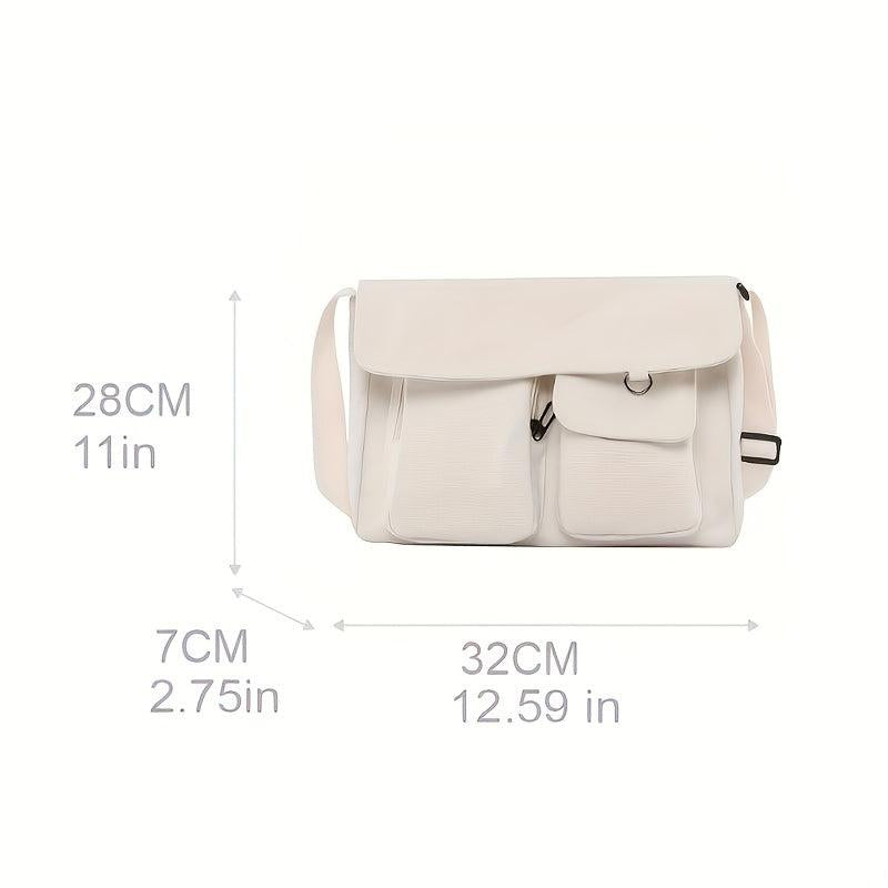Casual Canvas Bag Solid Messenger Shoulder Bag All Match
