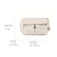 Casual Canvas Bag Solid Messenger Shoulder Bag All Match