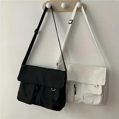 Casual Canvas Bag Solid Messenger Shoulder Bag All Match