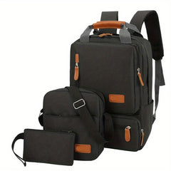 3PCS Large Capacity Laptop Backpack School Preppy BookBag Daypack