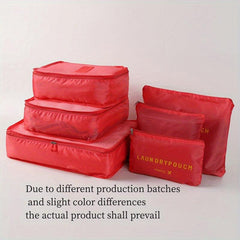 6pcs Portable Lightweight Travel Storage Bag Nylon Clothes Storage Pouch