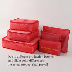 6pcs Portable Lightweight Travel Storage Bag Nylon Clothes Storage Pouch
