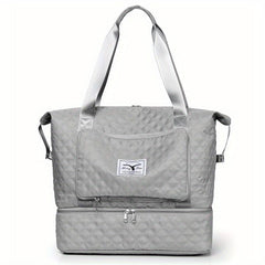 Large Capacity Quilted Argyle Pattern Sports Bag Lightweight Duffle Bag