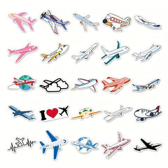50pcs Airplane Graffiti Stickers Waterproof Cartoon Toy Stickers