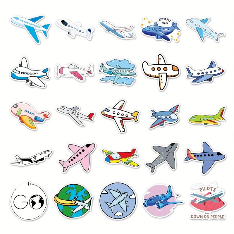 50pcs Airplane Graffiti Stickers Waterproof Cartoon Toy Stickers