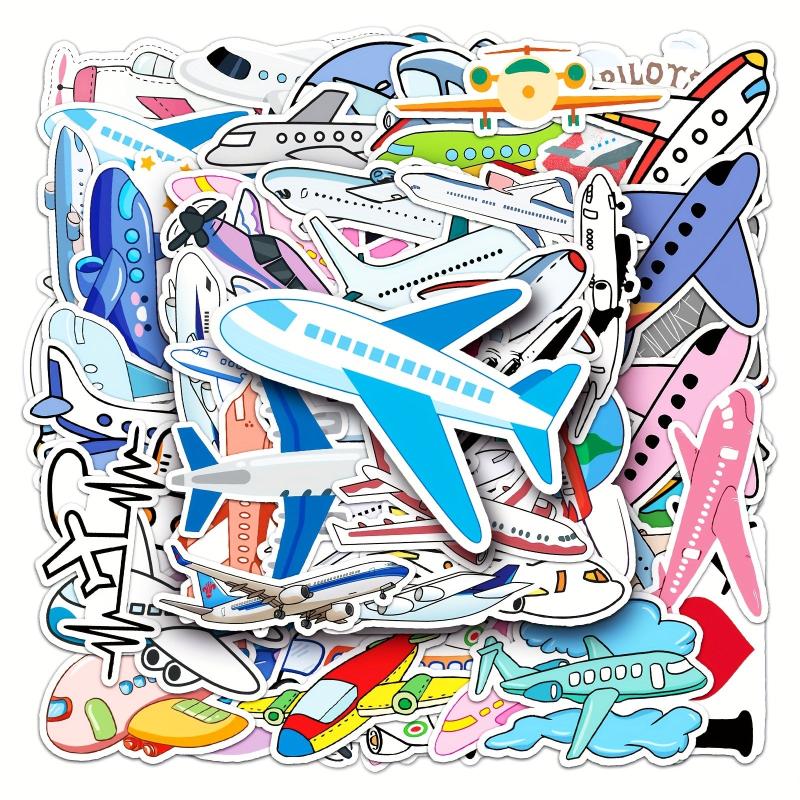 50pcs Airplane Graffiti Stickers Waterproof Cartoon Toy Stickers